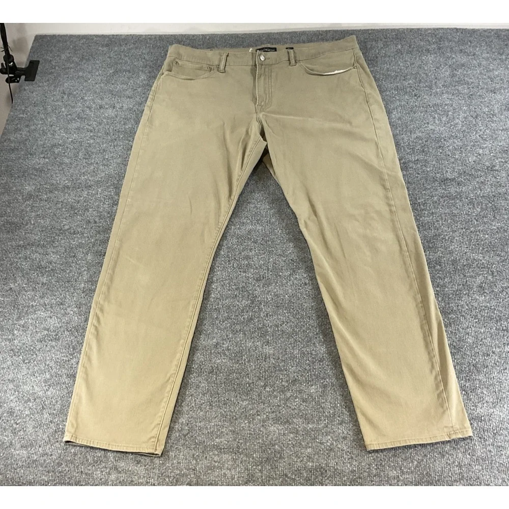 Lucky Brand 121 Slim Pants 40x32 Khaki Beige Stretch Chinos Men's Slim Fit Casua